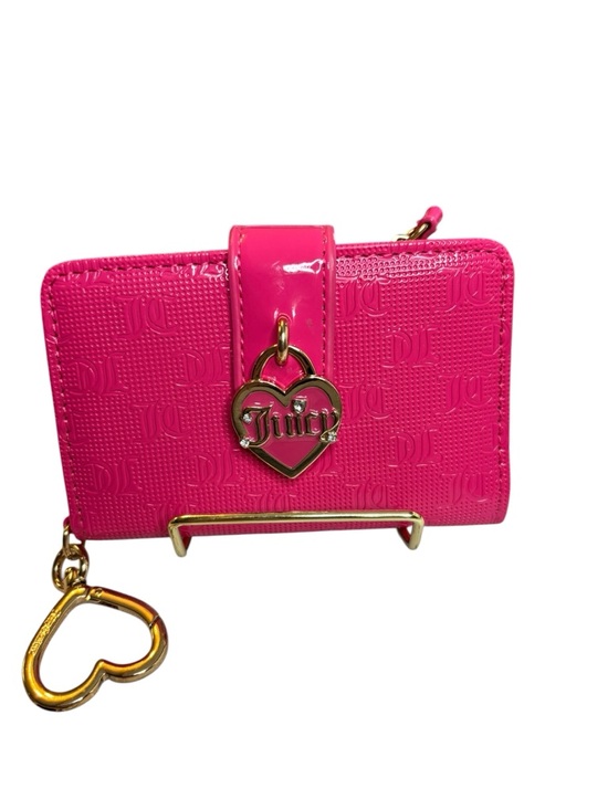 Juicy Couture Accessories - Juicy Couture Hot Pink Mini Wallet Keychain, Heart Charm Zip Coin